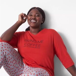 ❤️ Pijama Top Comfy Cotton Tee - Red (NWT) ❤️